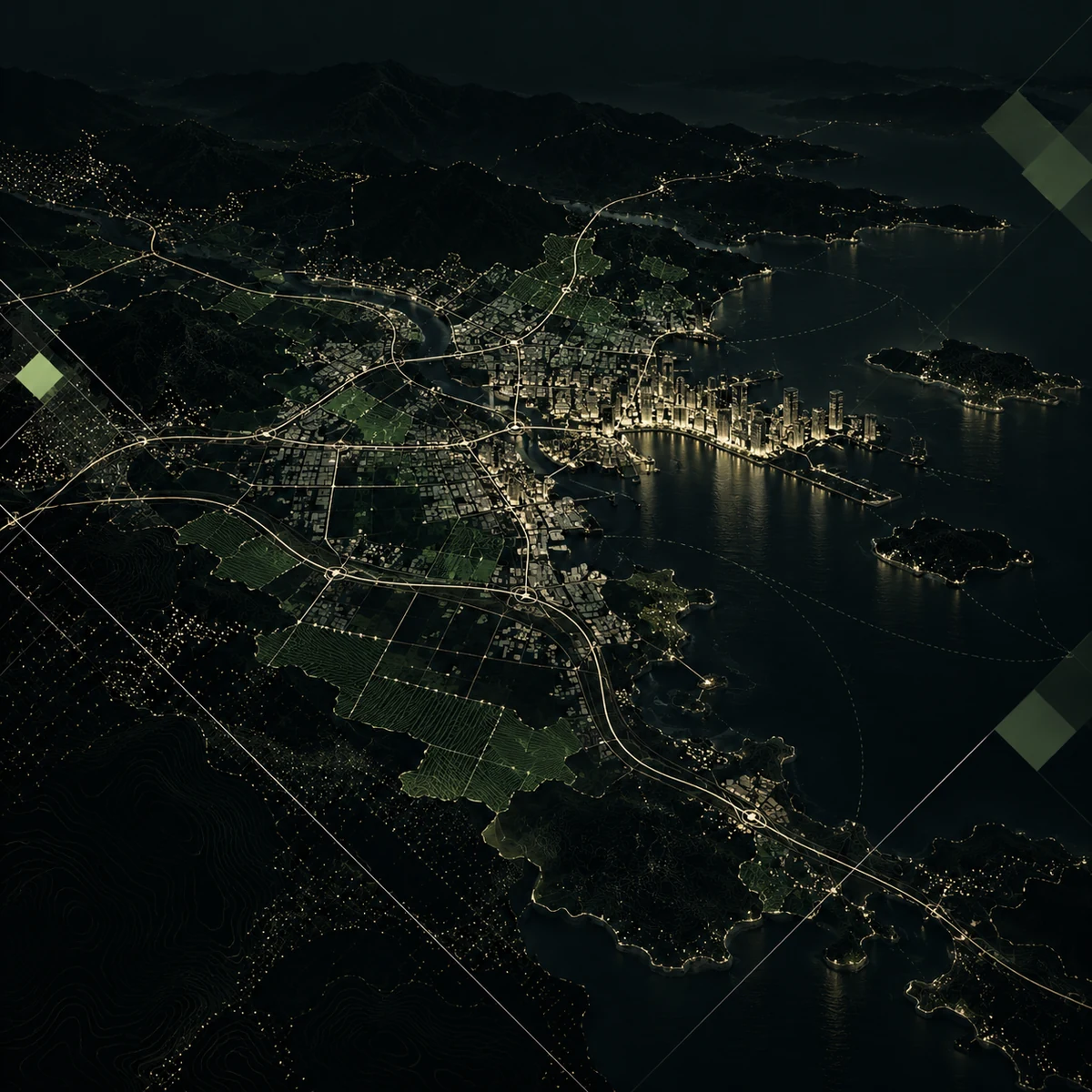 Abstract spatial planning and territorial analysis visualization